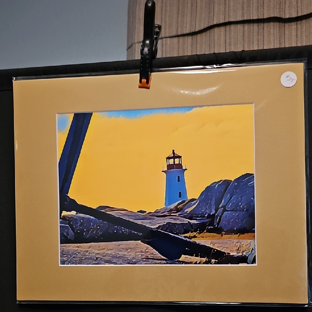Lighthouse With Anchor High Quality Photograph With Mat